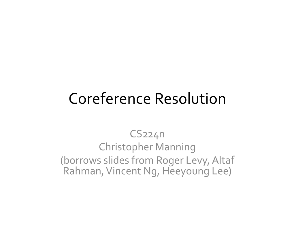 Coreference Resolution