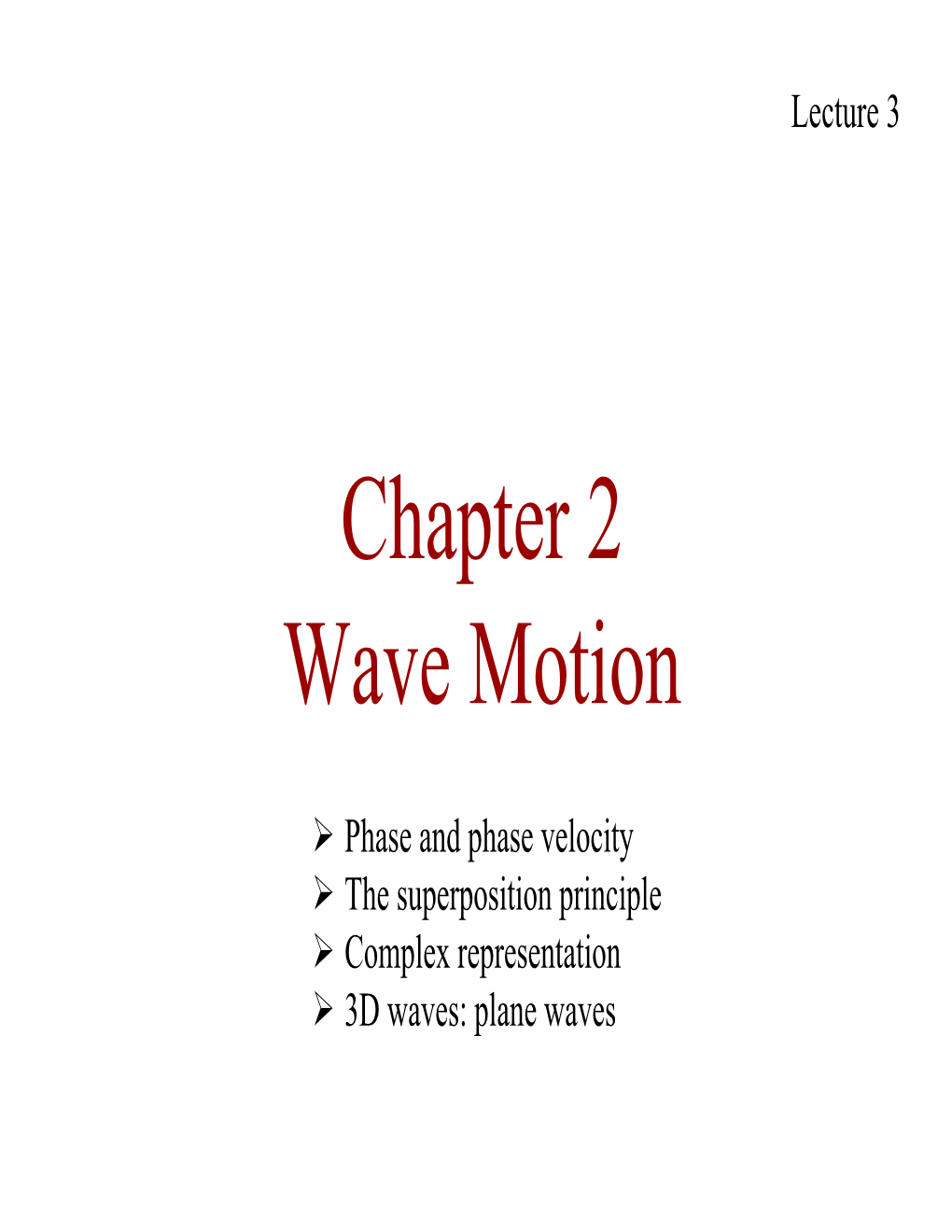 Chapter 2 Wave Motion