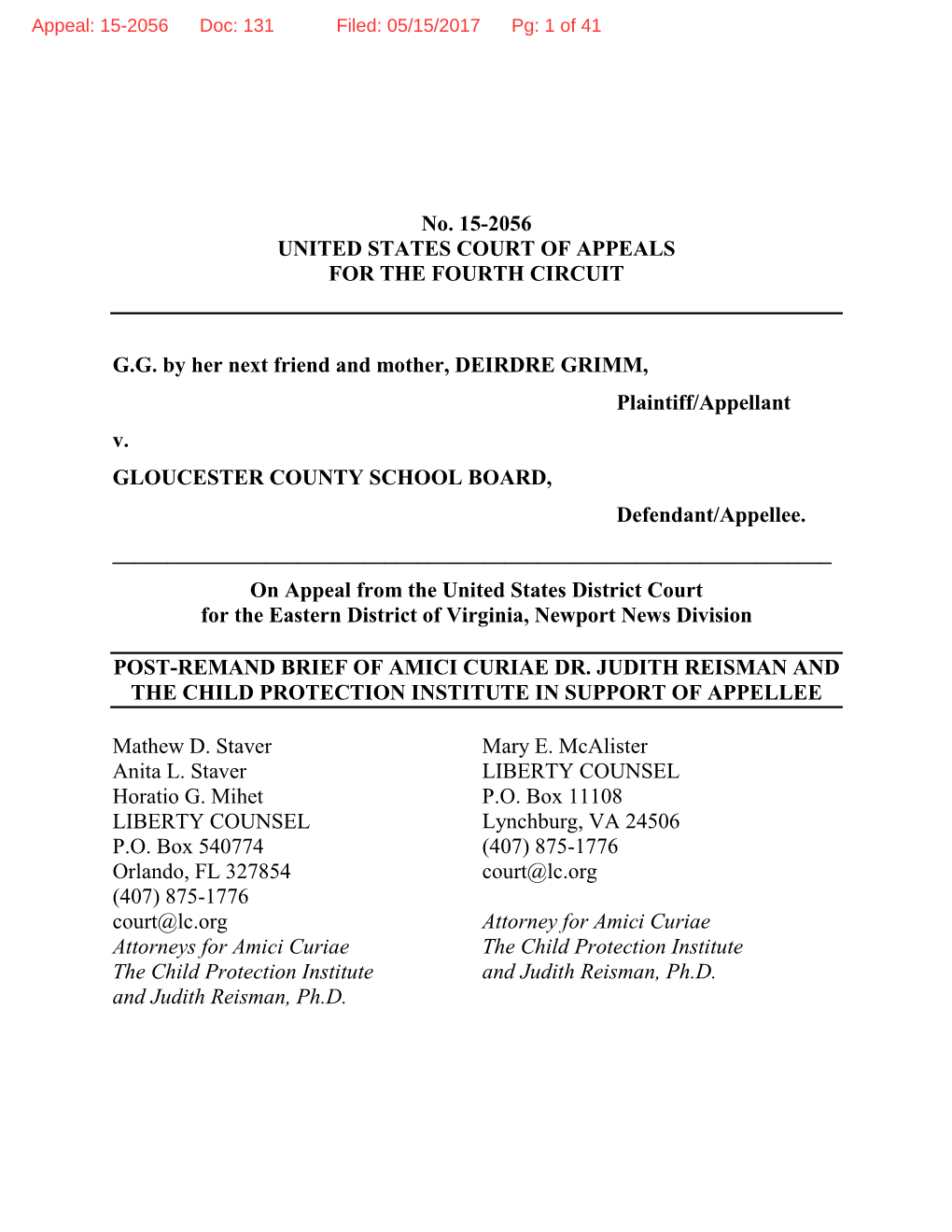 Appeal: 15-2056 Doc: 131 Filed: 05/15/2017 Pg: 1 of 41