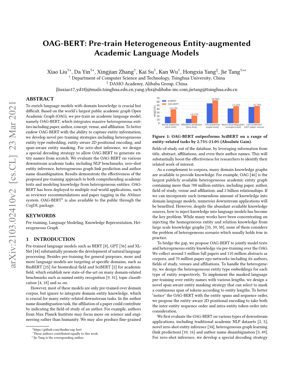 OAG-BERT: Pre-Train Heterogeneous Entity-Augmented Academic Language Models