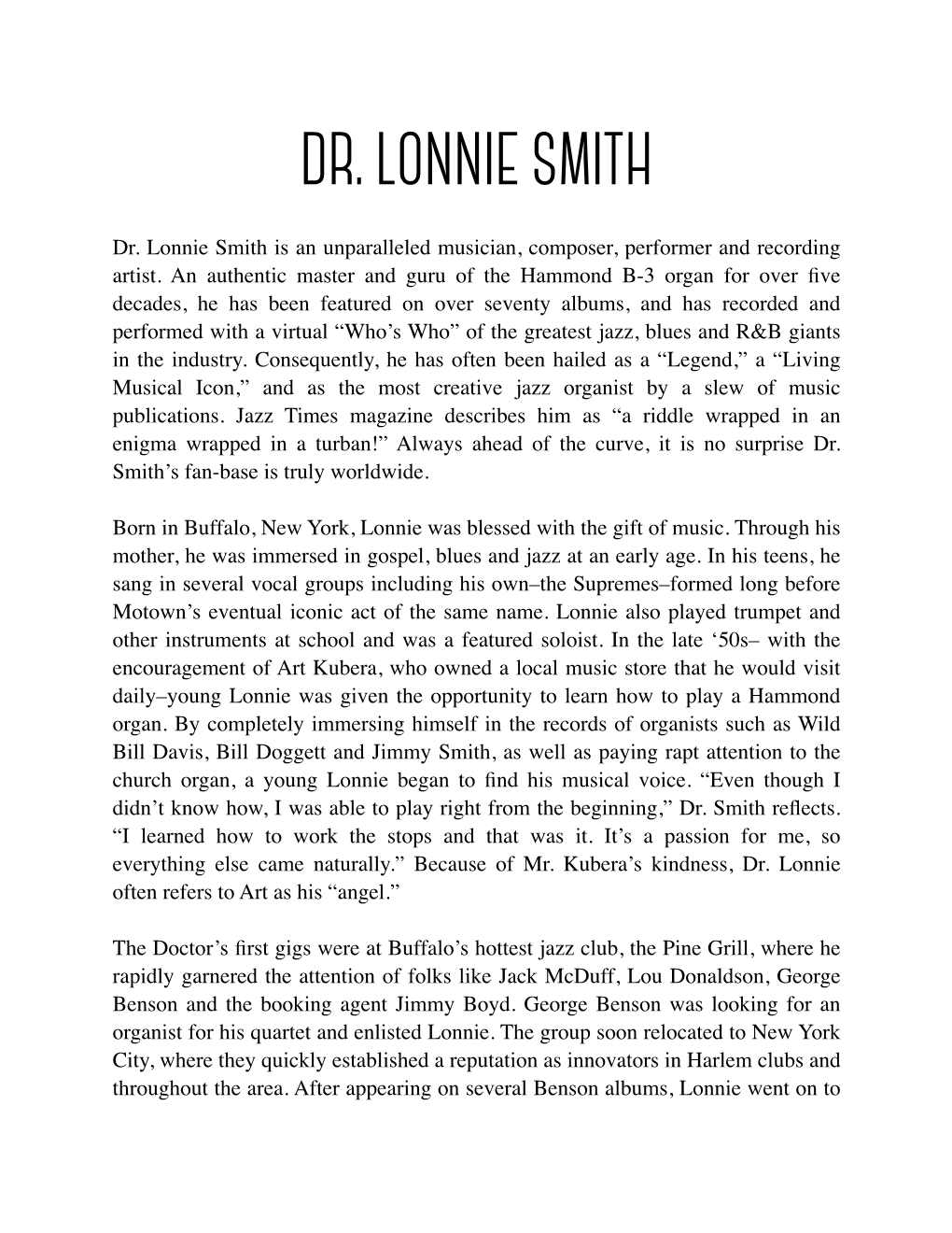 Dr. Lonnie Smith