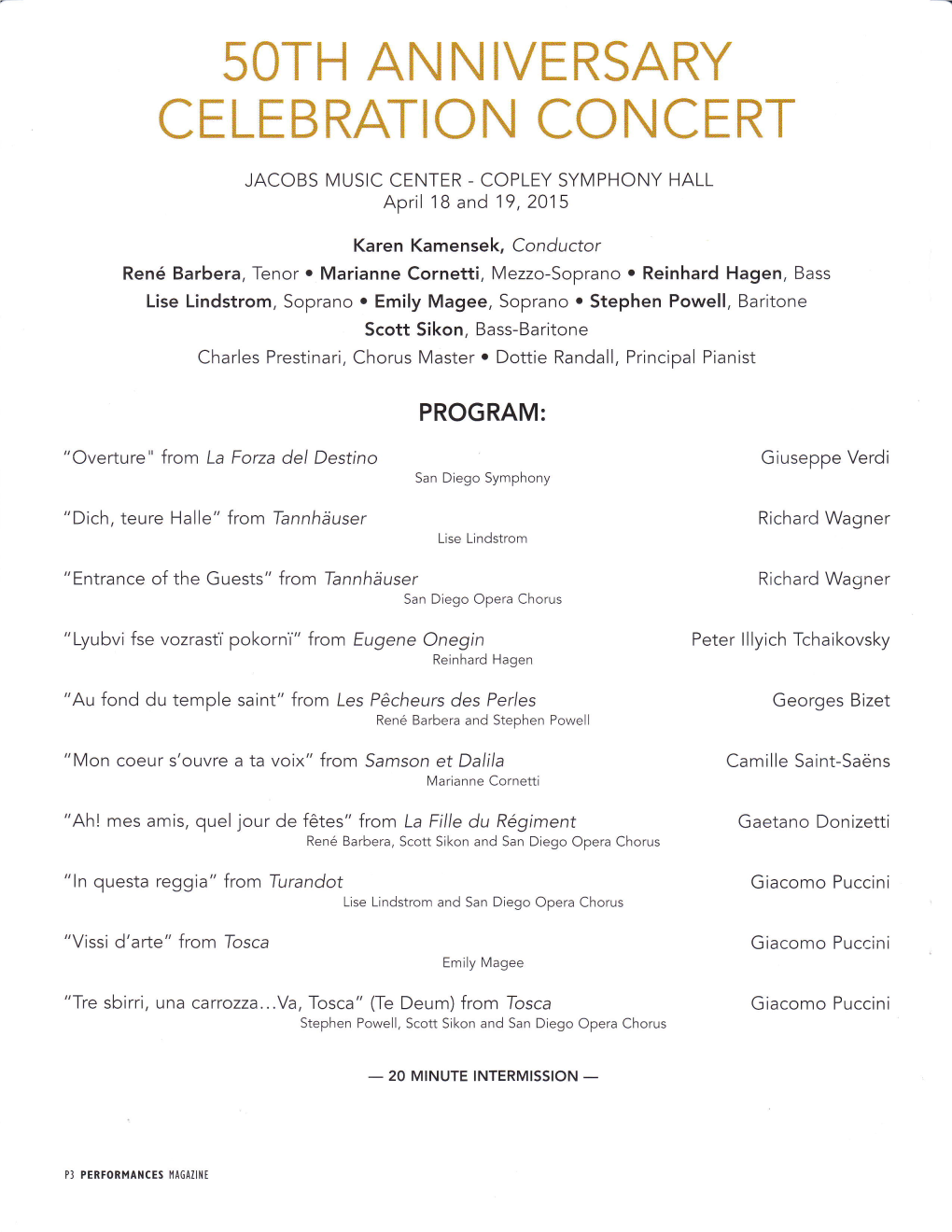 Opera Concert Program