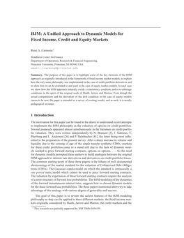 HJM: a Unified Approach to Dynamic Models for Fixed Income, Credit