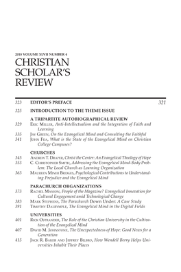 Christian Scholar's Review