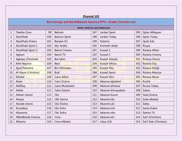 Channel 101 Best Europe and North&South America IPTV---Arabic Channles List