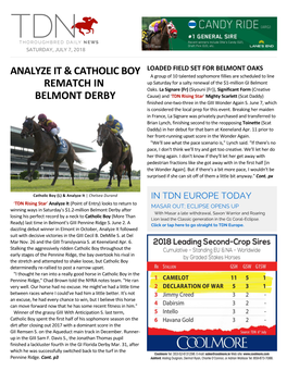 Analyze It & Catholic Boy Rematch in Belmont Derby