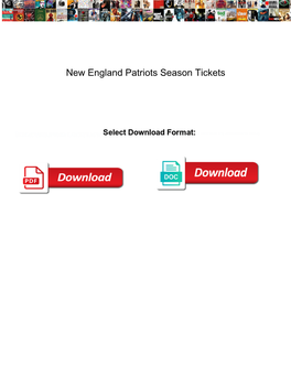 New England Patriots Season Tickets