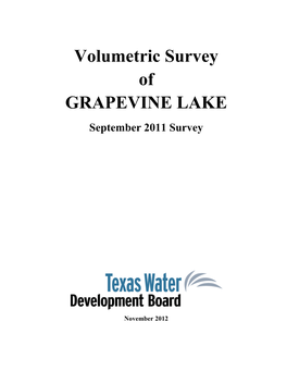 Volumetric Survey of GRAPEVINE LAKE September 2011 Survey