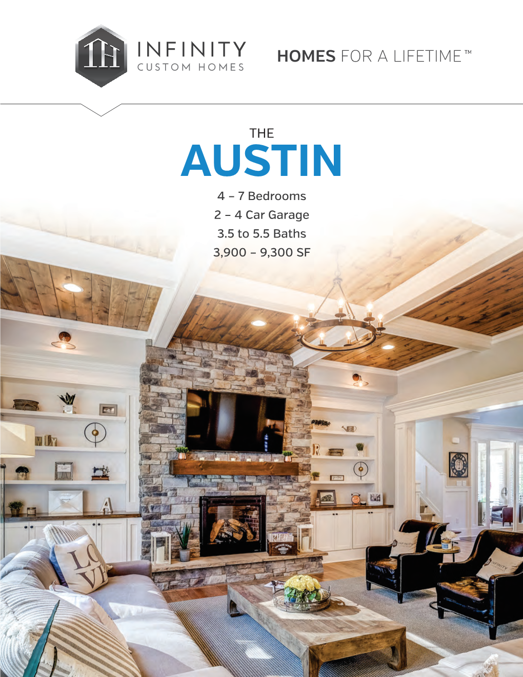 AUSTIN 4 – 7 Bedrooms 2 – 4 Car Garage 3.5 to 5.5 Baths 3,900 – 9,300 SF ARCHITECTURAL INSPIRATIONS