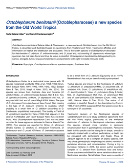Octoblepharum Benitotanii (Octoblepharaceae) a New Species from the Old World Tropics
