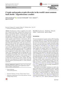 Cryptic and Pseudo-Cryptic Diversity in the World's Most Common Bark