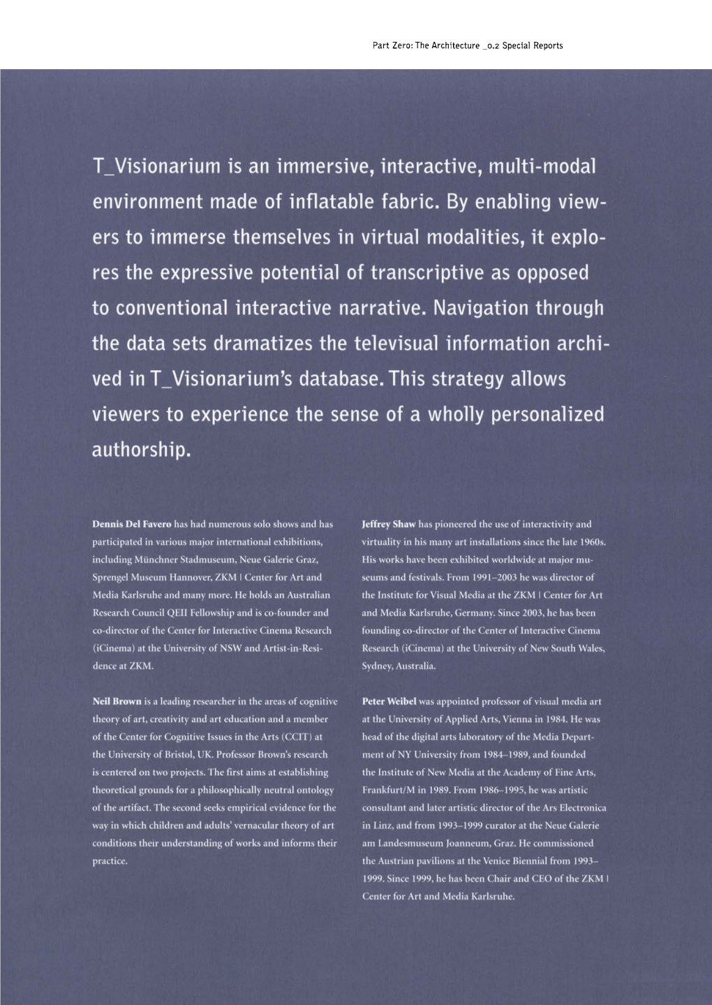 T Visionarium: Towards a Dialogic Concept Of