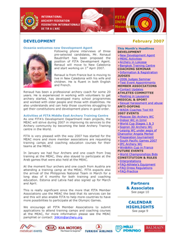FITA INFO Newsletter February 2007 DEVELOPMENT Partners