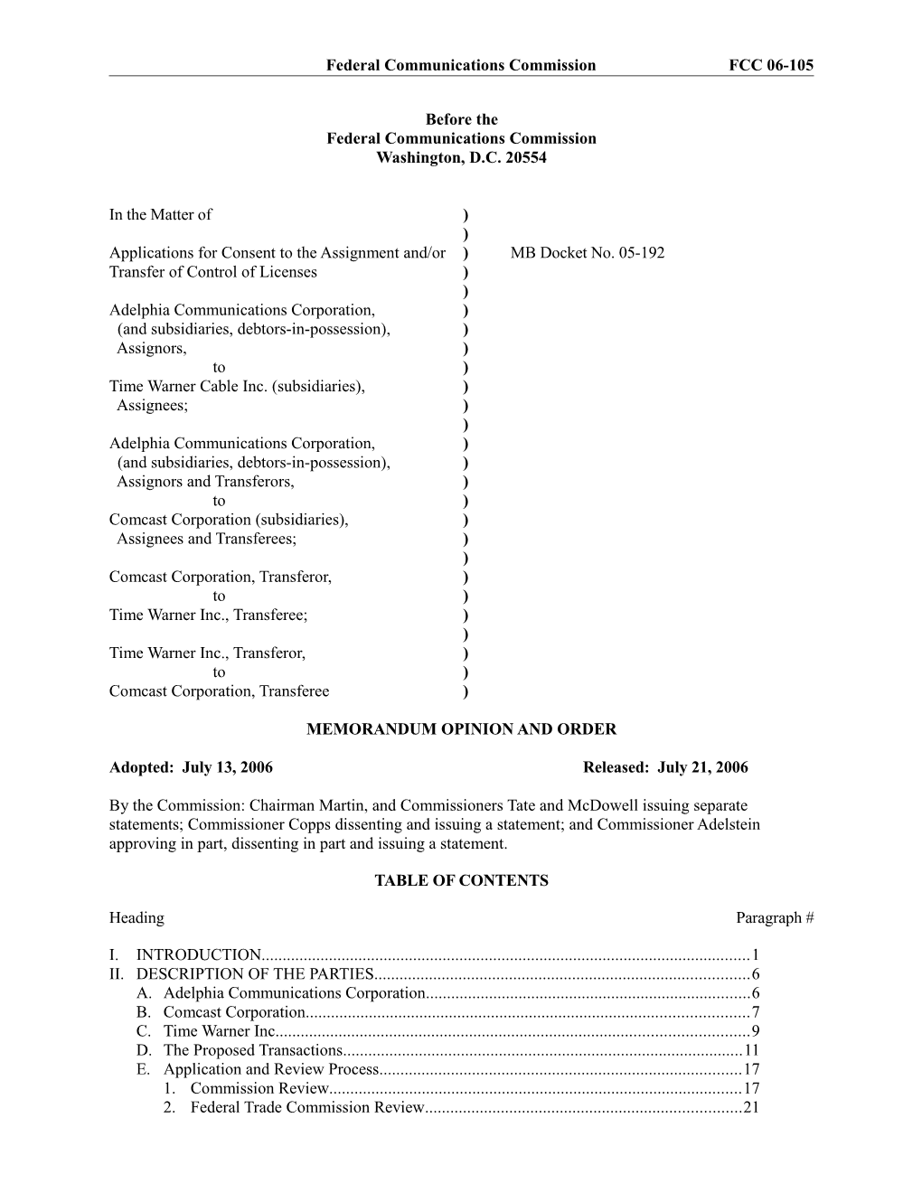 Federal Communications Commission FCC 06-105