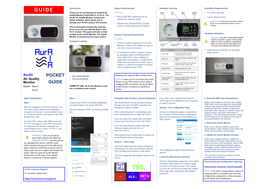 Aurair B2 Pocket Guide