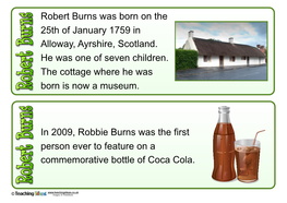 Robert Burns Fact Cards
