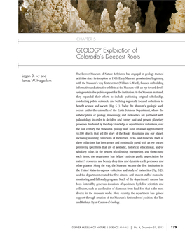 GEOLOGY Exploration of Colorado's Deepest Roots