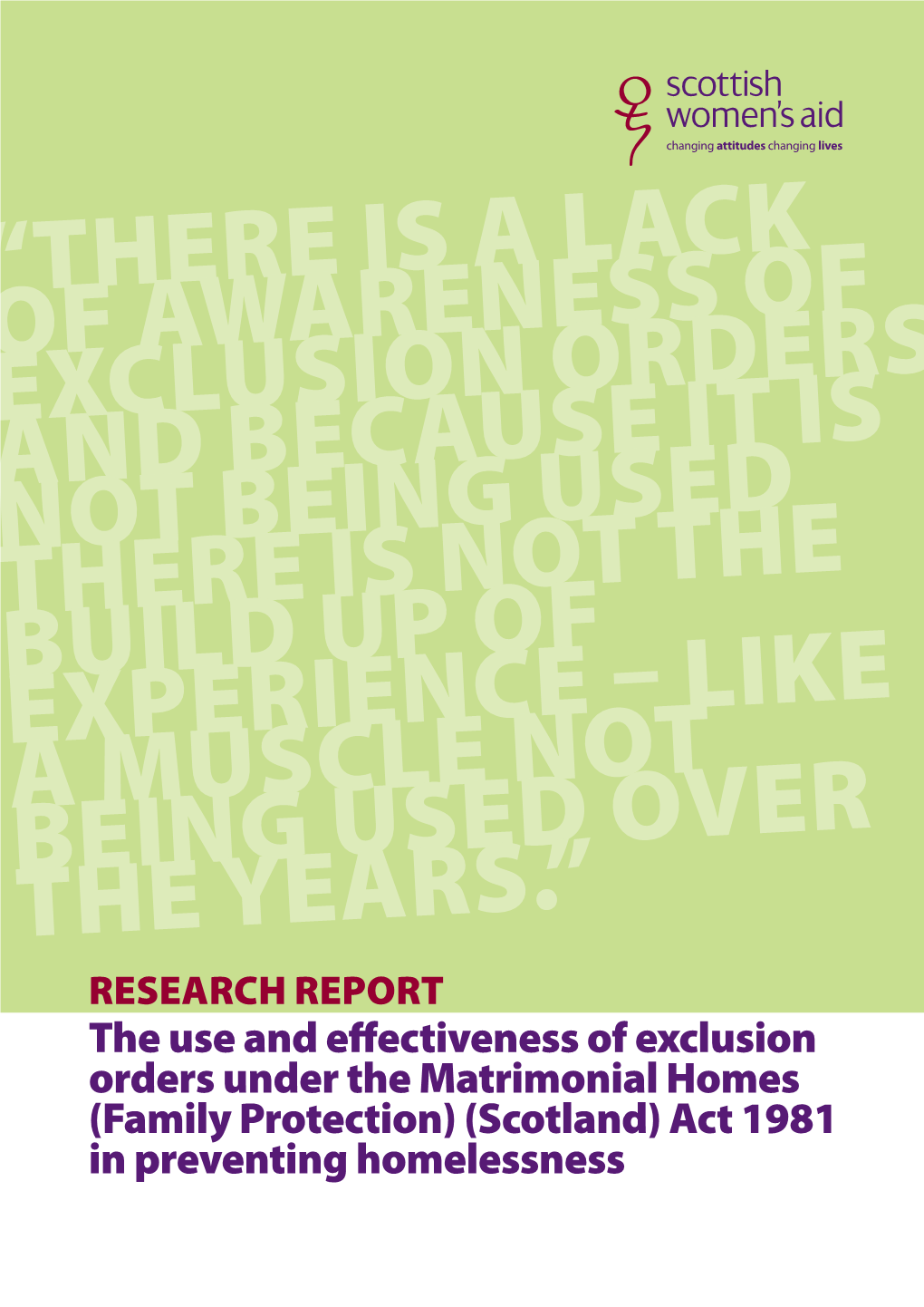 The Use and Effectiveness of Exclusion Orders Under the Matrimonial Homes