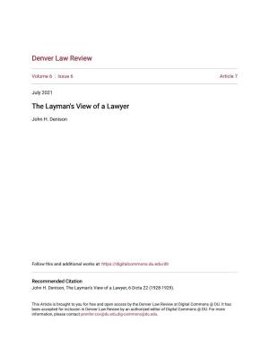 The Layman's View of a Lawyer