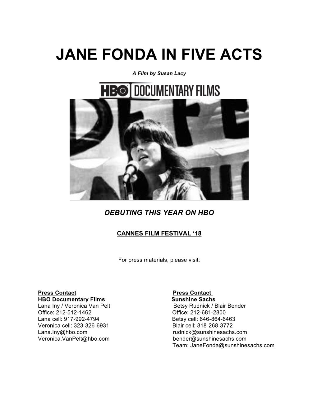 Jane Fonda in Five Acts