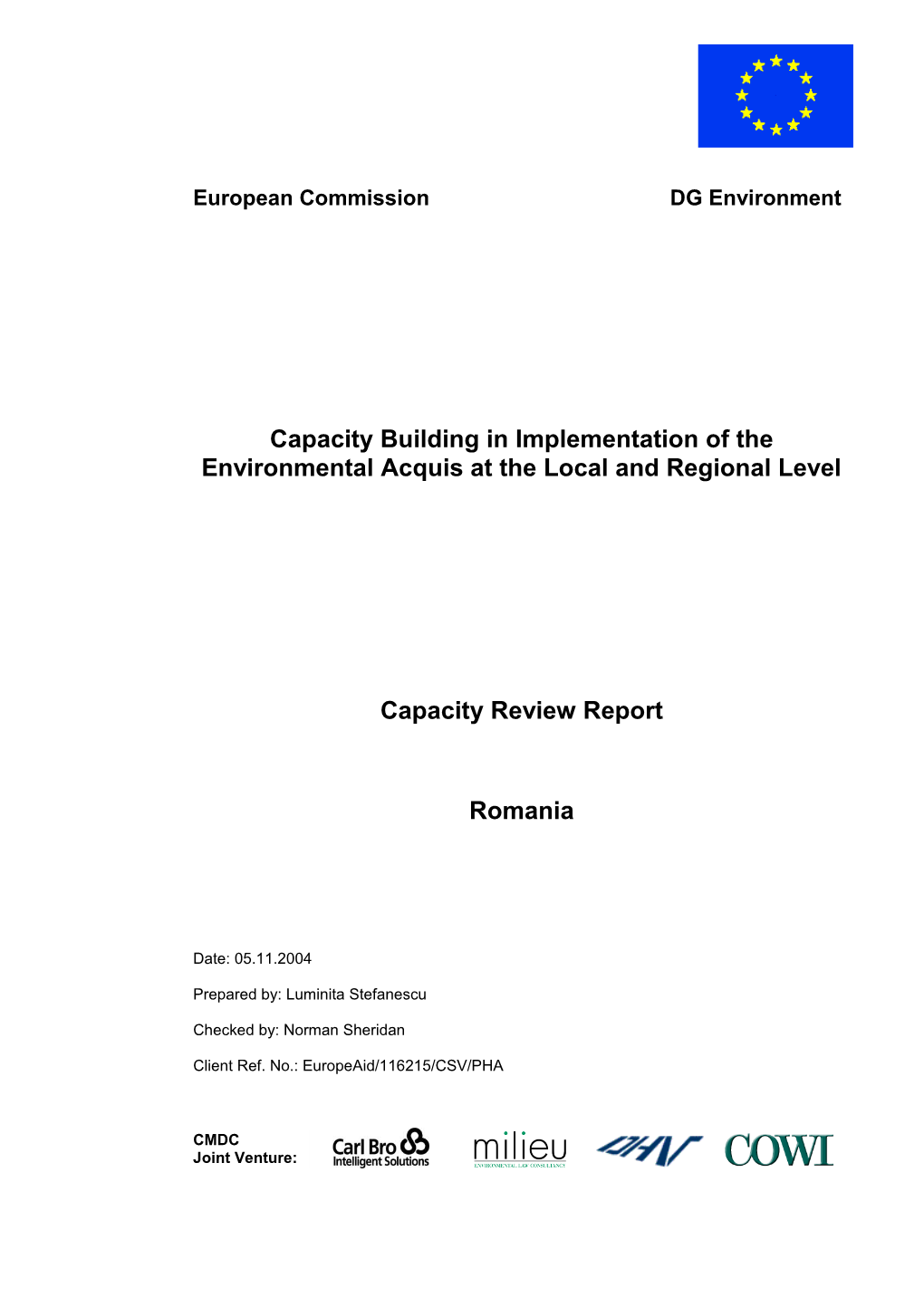 Capacity Building in Implementation of the Environmental Acquis at the Local and Regional