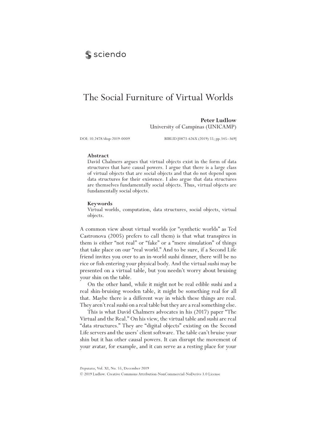 The Social Furniture of Virtual Worlds