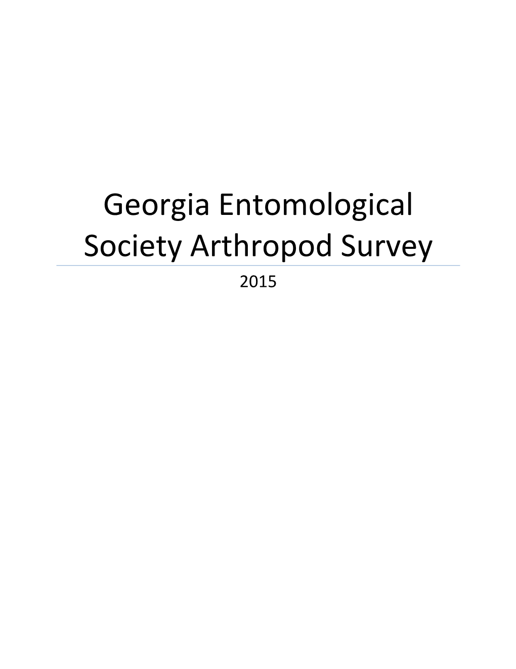 Georgia Entomological Society Arthropod Survey 2015