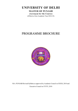 University of Delhi Programme Brochure