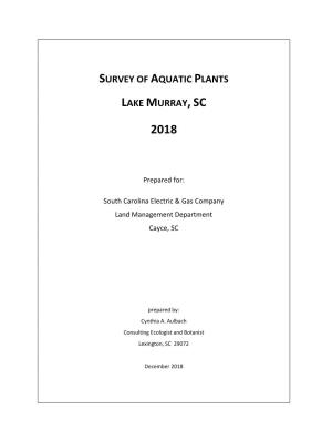 Survey of Aquatic Plants Lake Murray, Sc 2018