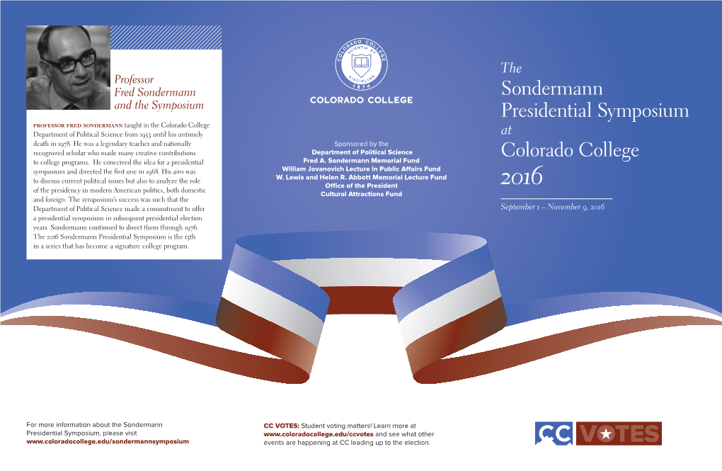 Sondermann Presidential Symposium Colorado College