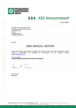 63. 2008 Annual Report