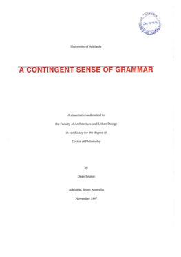 A Contingent Sense of Grammar