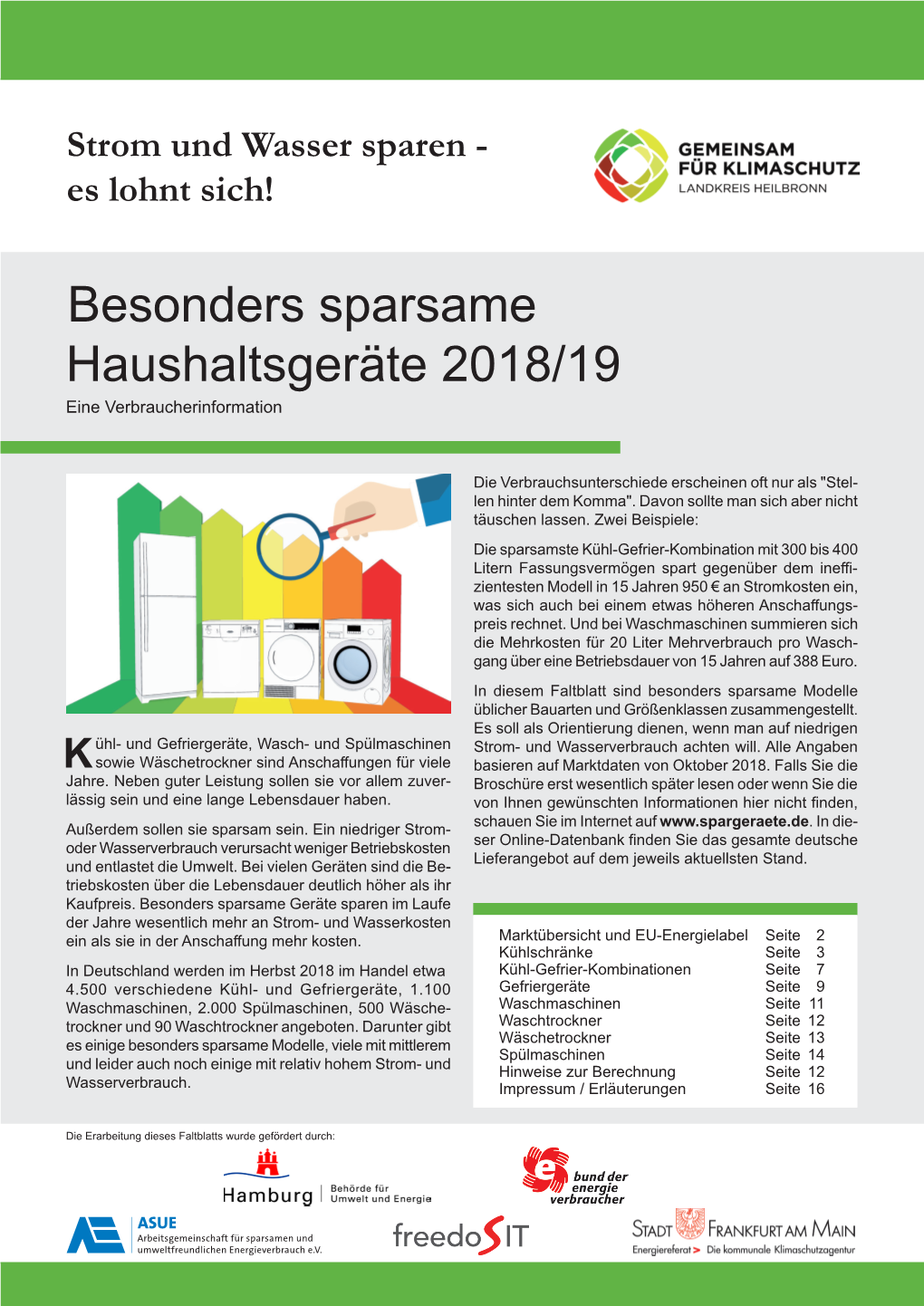 Besonders Sparsame Haushaltsgeräte 2018/19 Eine Verbraucherinformation