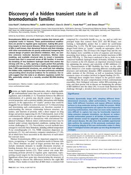 Discovery of a Hidden Transient State in All Bromodomain Families