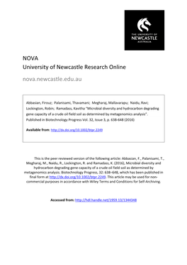 NOVA University of Newcastle Research Online Nova.Newcastle.Edu.Au