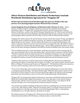 Nwave and Atlantic Productions Conclude Distribution Agreement
