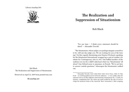 Realization and Suppression of Situationism