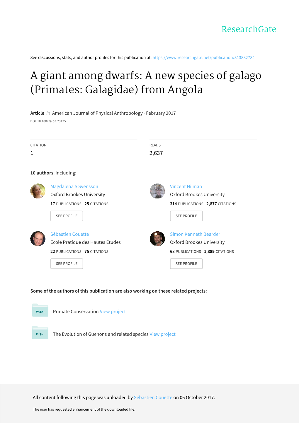 A Giant Among Dwarfs: a New Species of Galago (Primates: Galagidae) from Angola