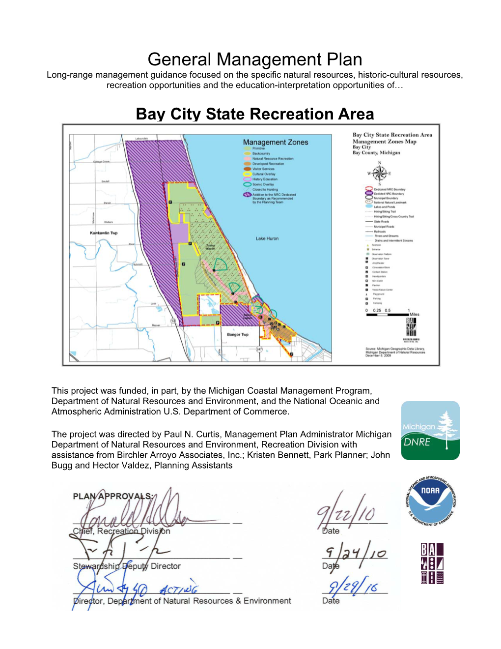 Bay City State Park Phase 1 General Management Plan