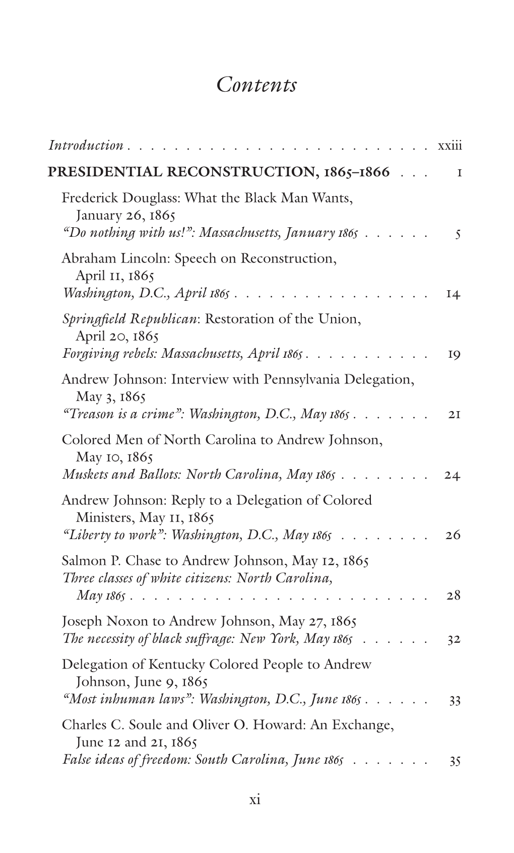 See the Table of Contents