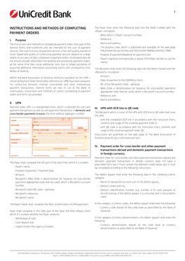 Instructions and Methods of Completing Payment Orders