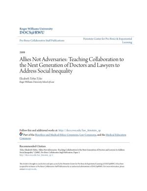 Allies Not Adversaries: Teaching Collaboration to the Next