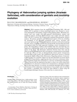 Jumping Spiders (Araneae: Salticidae), with Consideration of Genitalic and Courtship Evolution