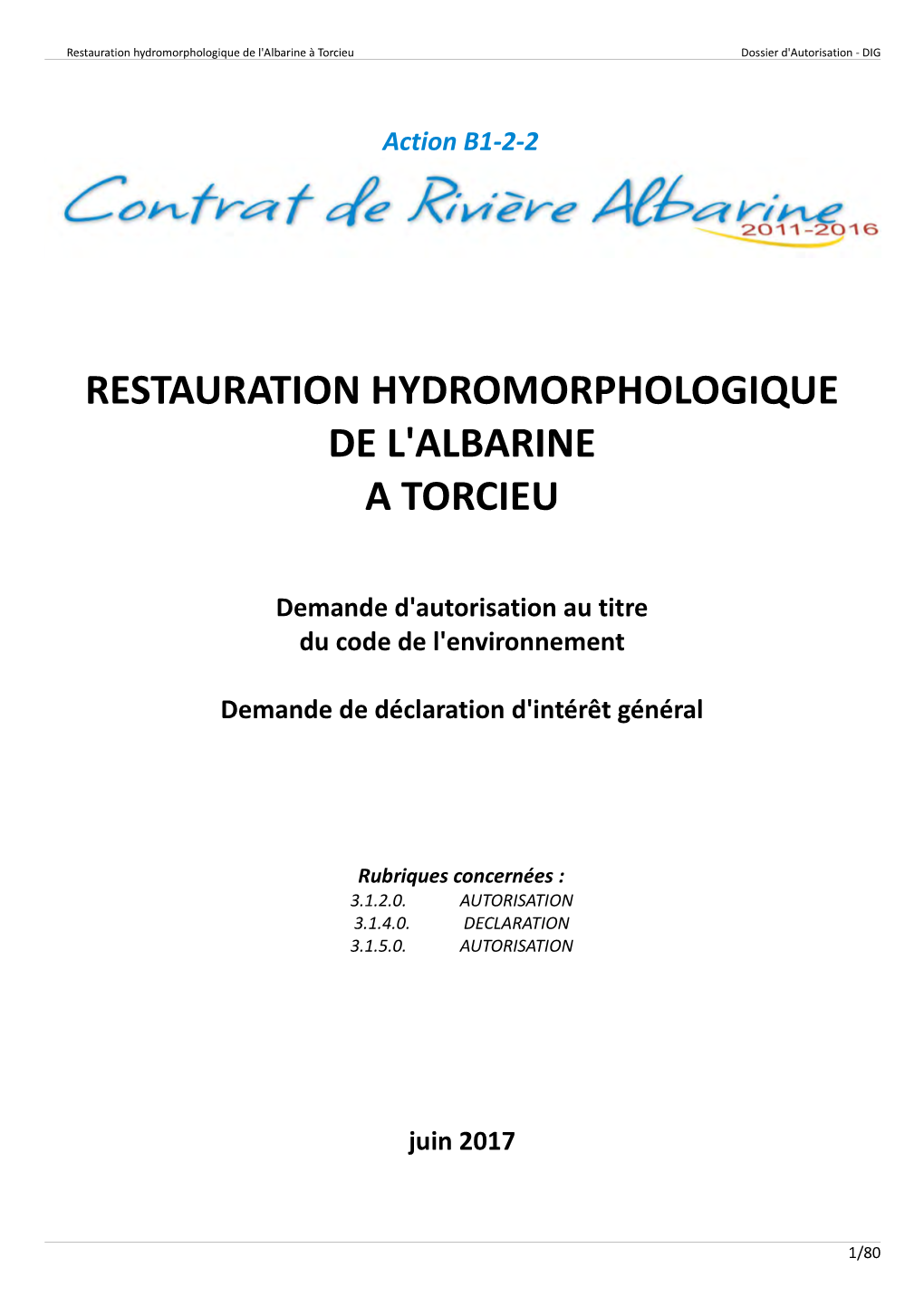 Restauration Hydromorphologique De L'albarine a Torcieu