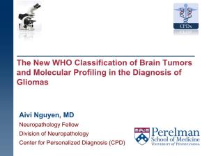 The New WHO Classification of Brain Tumors and Molecular Profiling in the Diagnosis of Gliomas