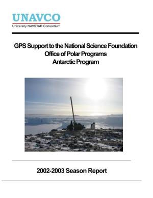 GPS Support to the National Science Foundation Office of Polar Programs Antarctic Program