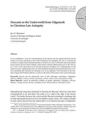 Descents to the Underworld from Gilgamesh to Christian Late Antiquity