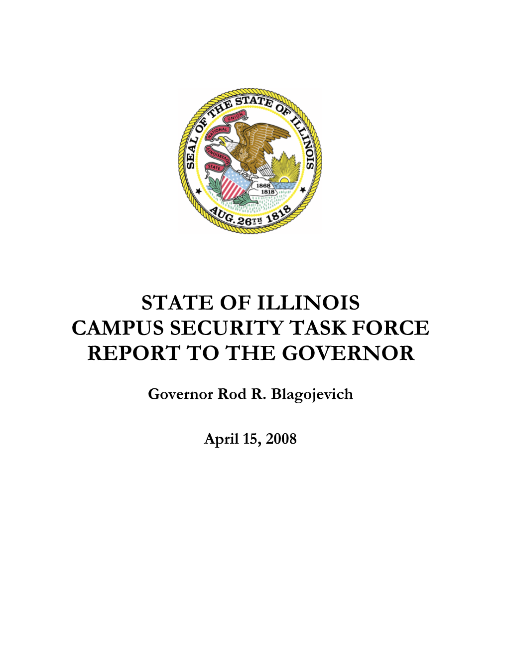 State of Illinois Campus Security Task Force Report to the Governor