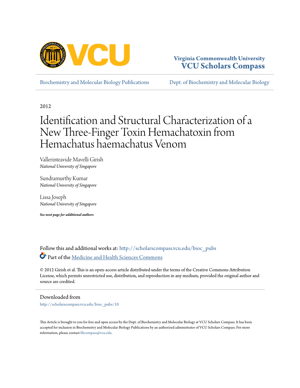 Identification and Structural Characterization of a New Three