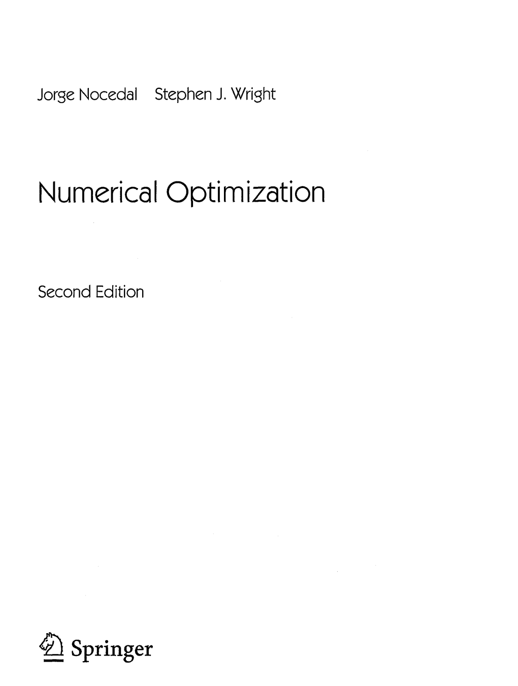 Numerical Optimization